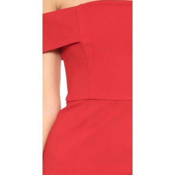 NWT $495 N NICHOLAS Red Ponte Knit Off Shoulder Mini Dress - Size 6 - Picture 4 of 7